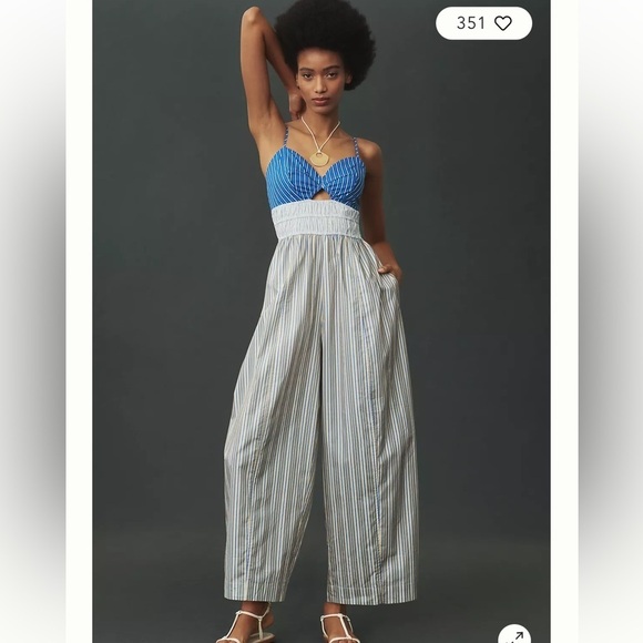 Anthropologie Pants - Anthropologie Plenty by Tracy Reese Poplin Striped Jumpsuit Size XS Cotton New